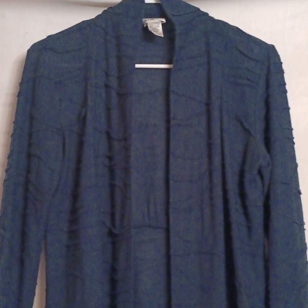 Chico's Deep Blue Knit Cardigan Size 0 - Picture 2 of 9